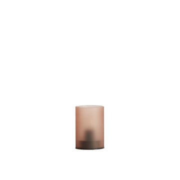 Glazen windlicht Vazola matt caramel S
