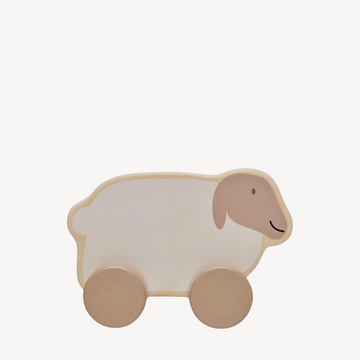 Houten speelgoedauto Farm Lamb