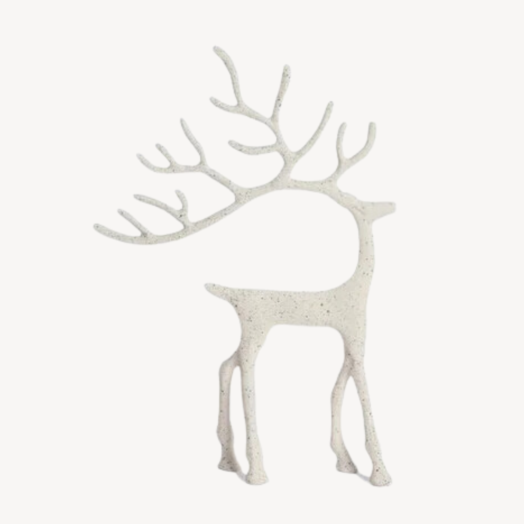 Ornament Deer Creme Gespikkeld