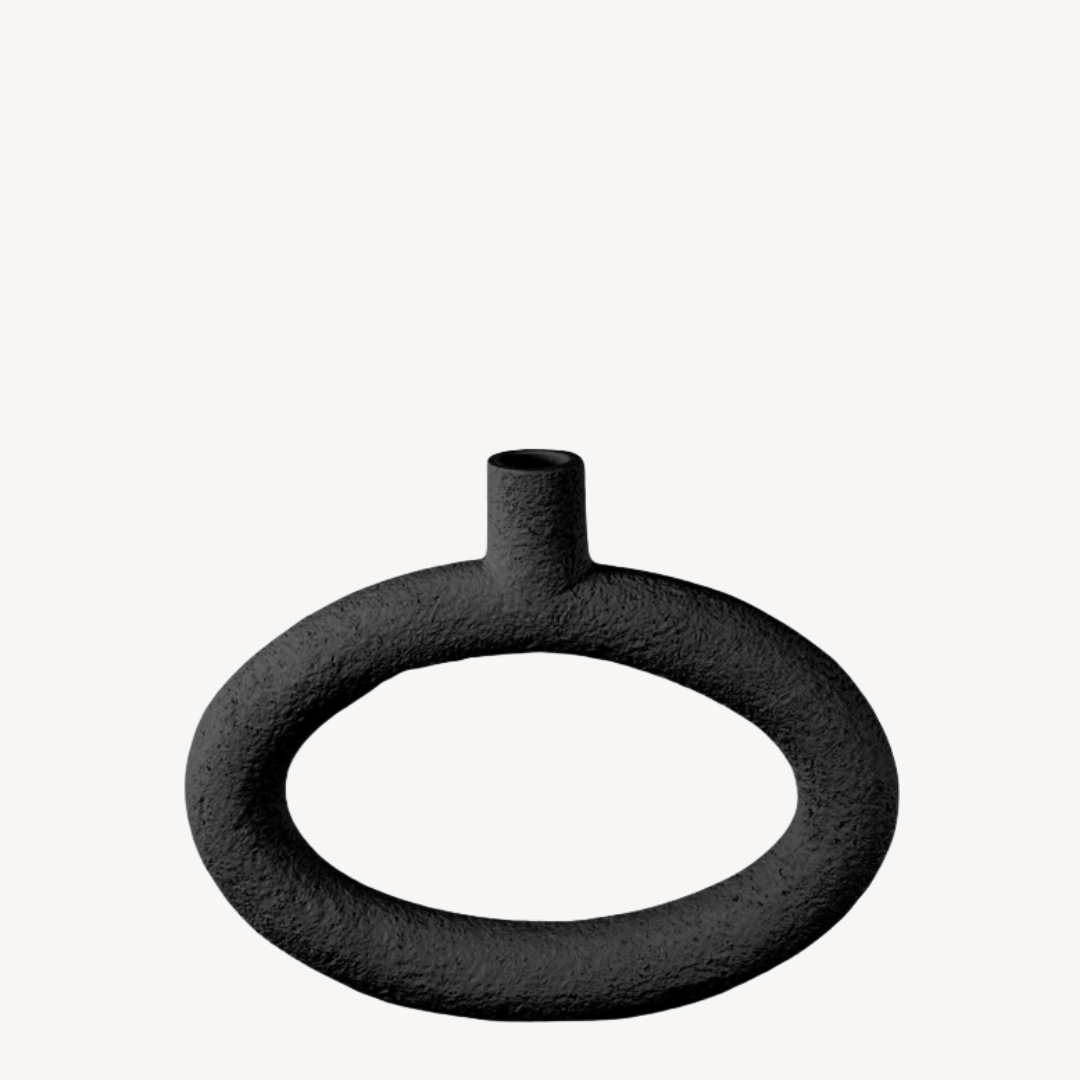 Kandelaar Ring Oval Wide Zwart