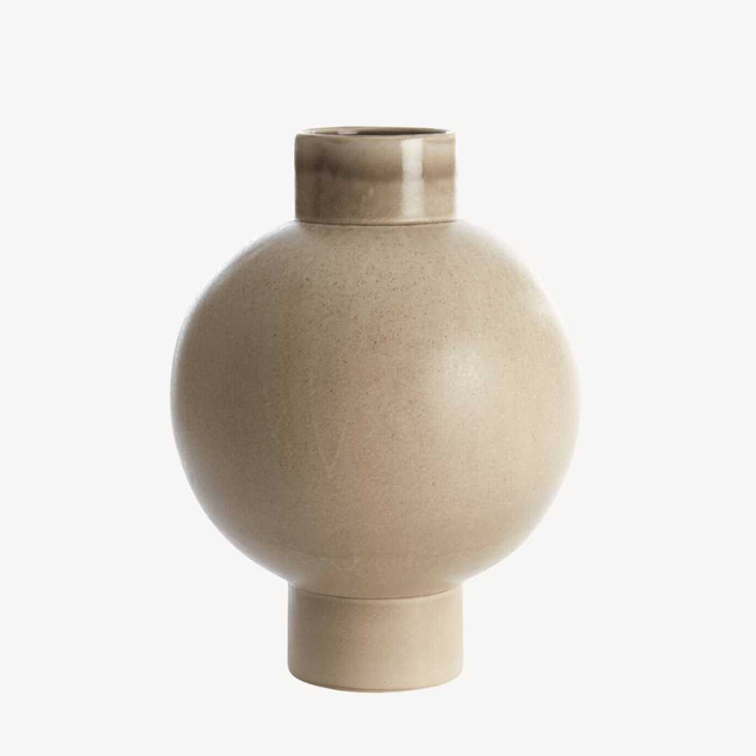 lemons conceptstore - woonwinkel roden - woonaccessoires - vaas - zelata - light & living - beige - bolvaas - vase - keramiek - modern - japandi